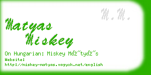 matyas miskey business card